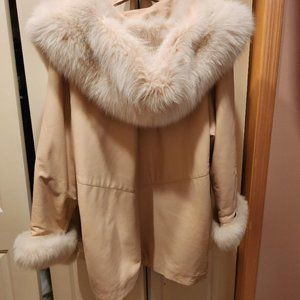 PERFECT & AMAZING GIFT Full Length Damselle of New York Leather,/Silk /Fur Coat